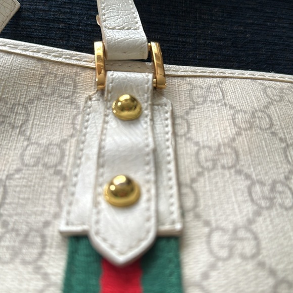 Gucci Cream and Green Tote Bag - Picture 10 of 15